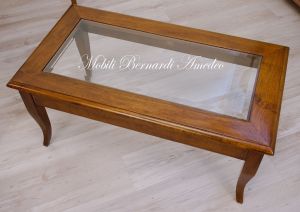 TT19 100 Tavolino Da Salotto Noce Massello Con Vetro 100x55 03
